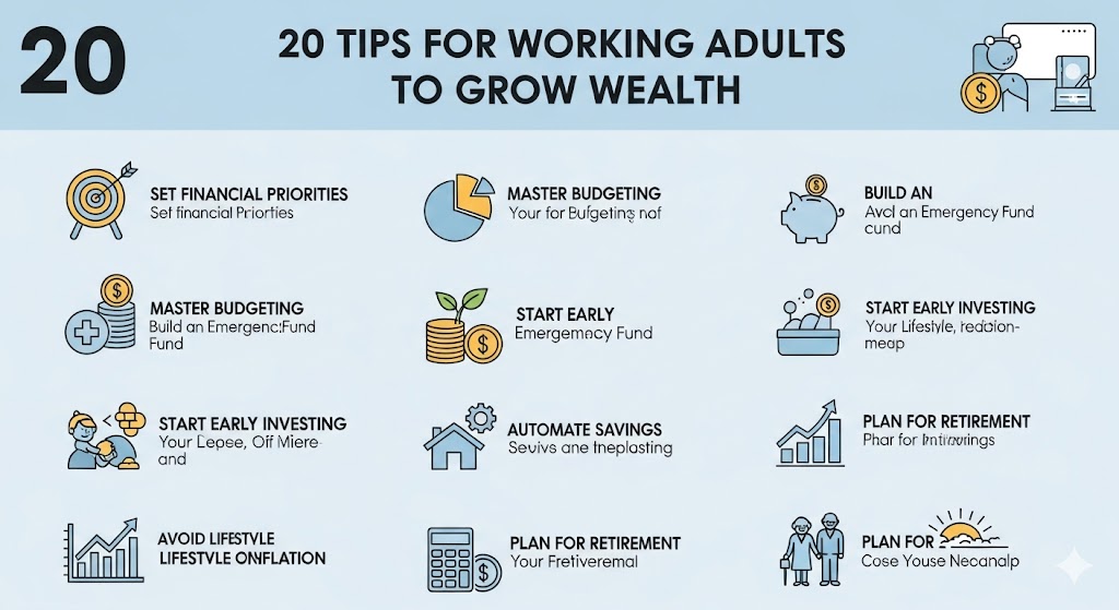 Top 20 Tips for Working Adults – Personal Finance Grow my wealth savings