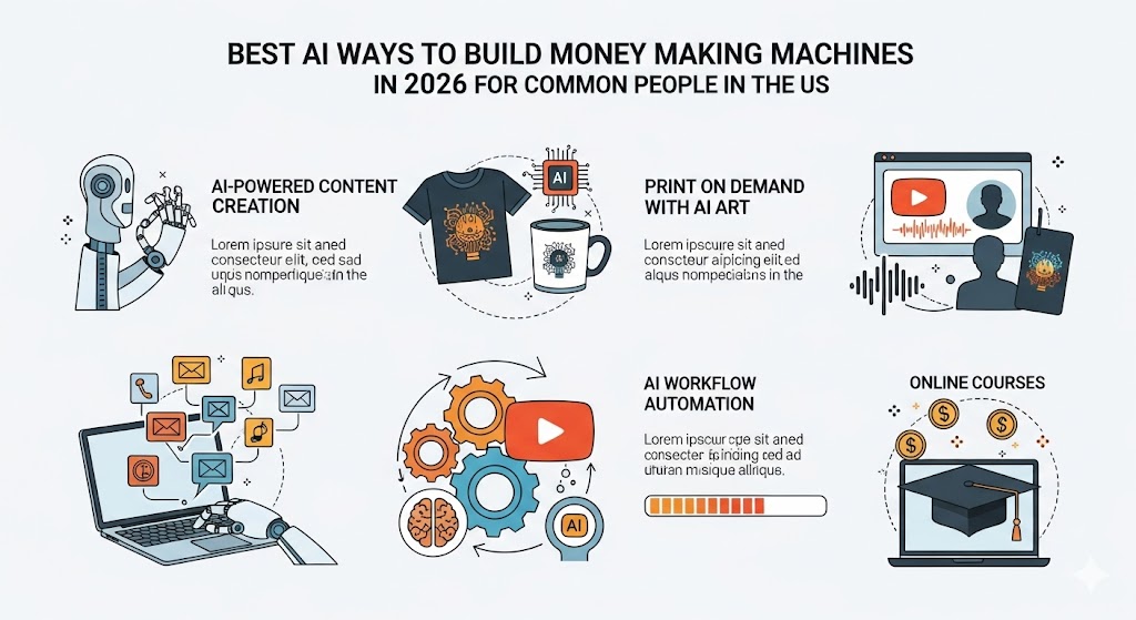 Top Best AI ways to build money making machines in 2026 for common people in the US