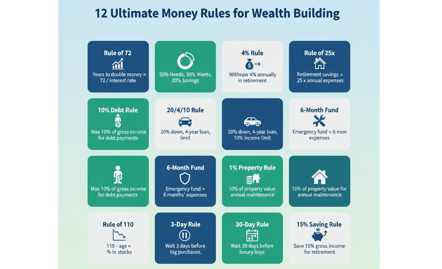 12 Essential Money Rules for Wealth Building: The Ultimate Personal Finance Guide
