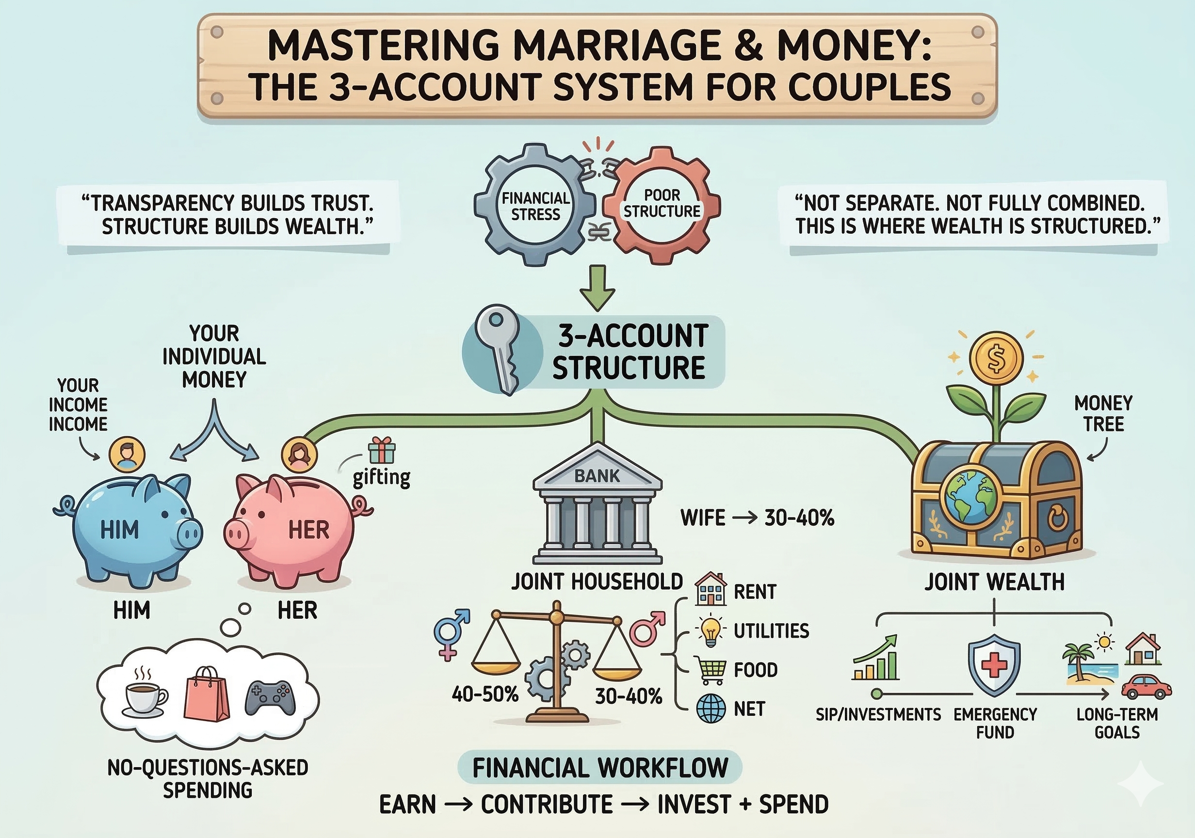 The 3-Account Blueprint: How to Structure Your Marriage Finances for Maximum Harmony and Wealth Building