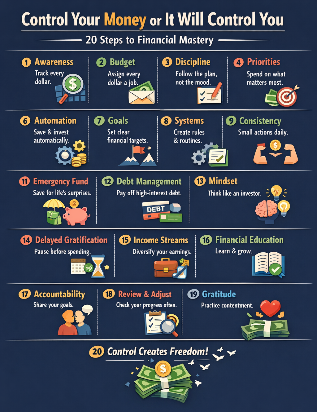 Top 20 ways to Control Your Money or It Will Control You 💰