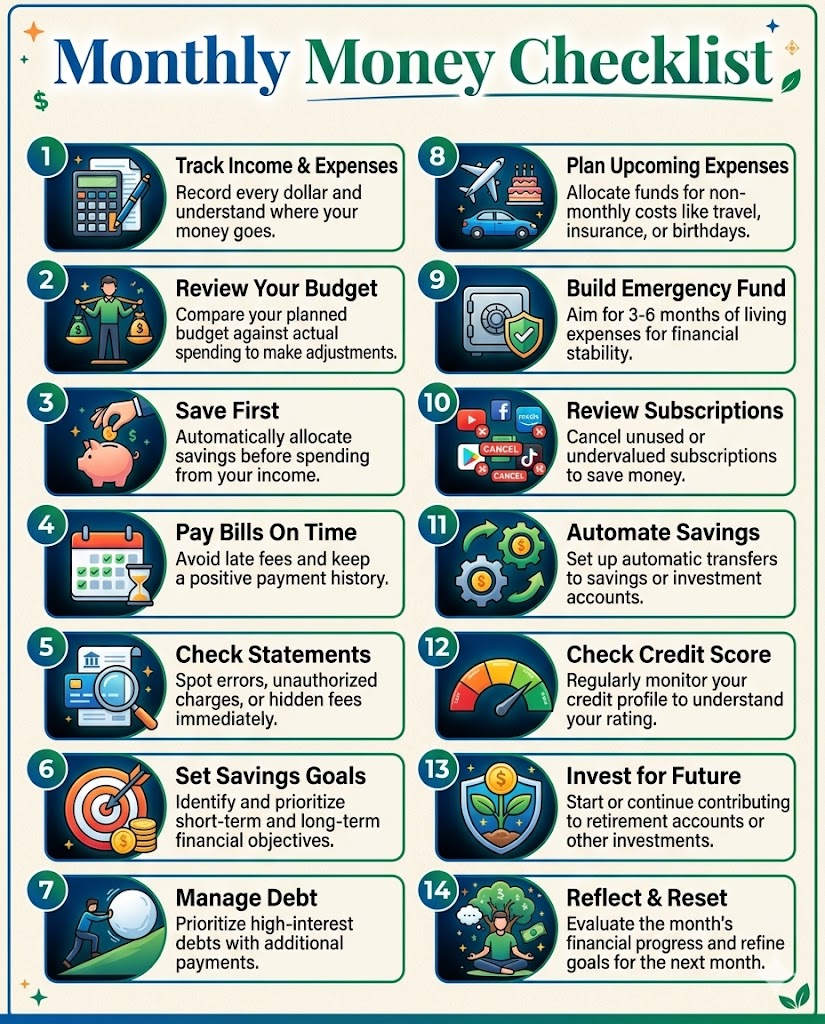 Master Your Monthly Finances: The Ultimate 14-Step Checklist for Long-Term Wealth