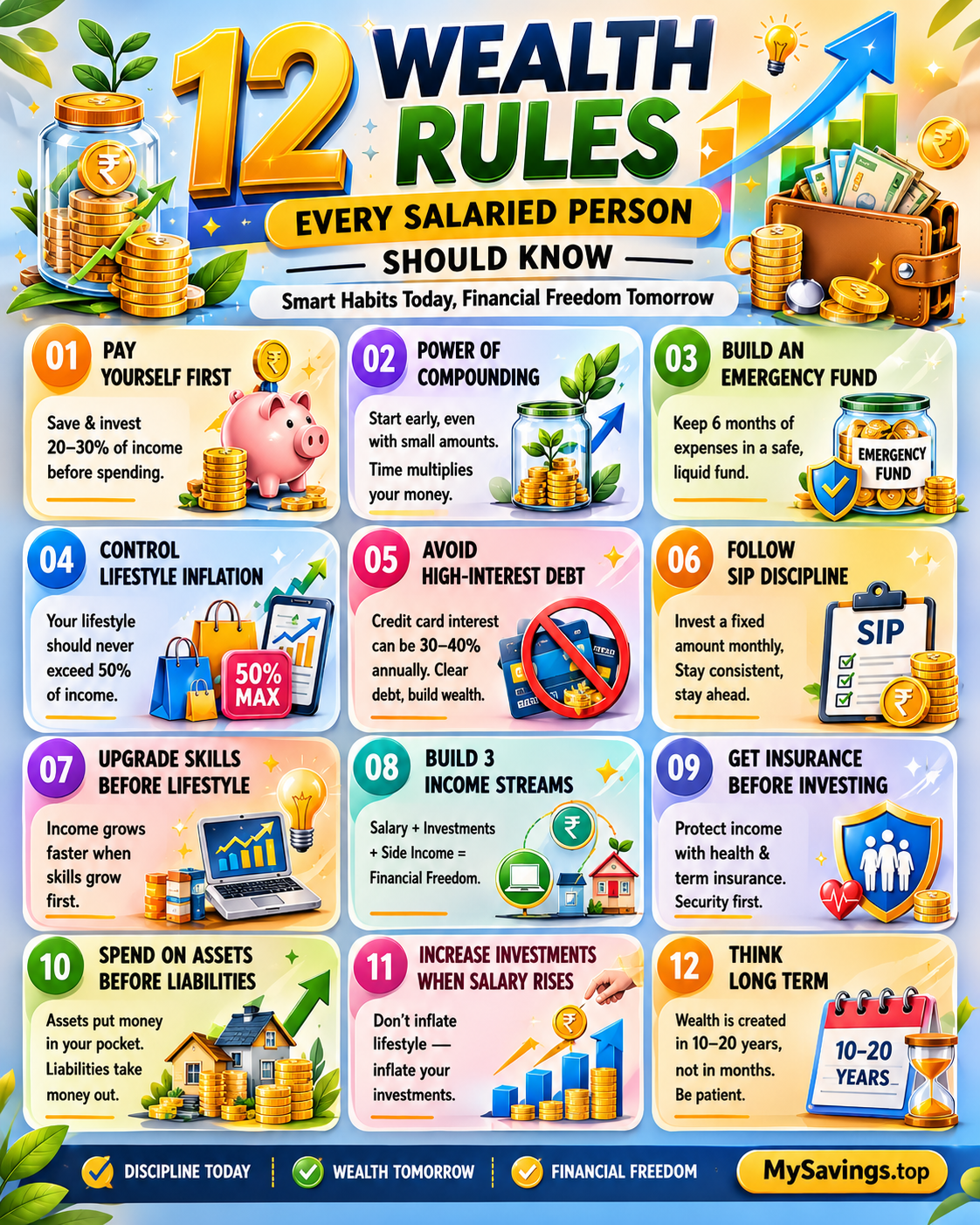 💰 12 Smart Wealth Rules Every Salaried Person Must Follow in 2026 📈 | Build Financial Freedom Step by Step