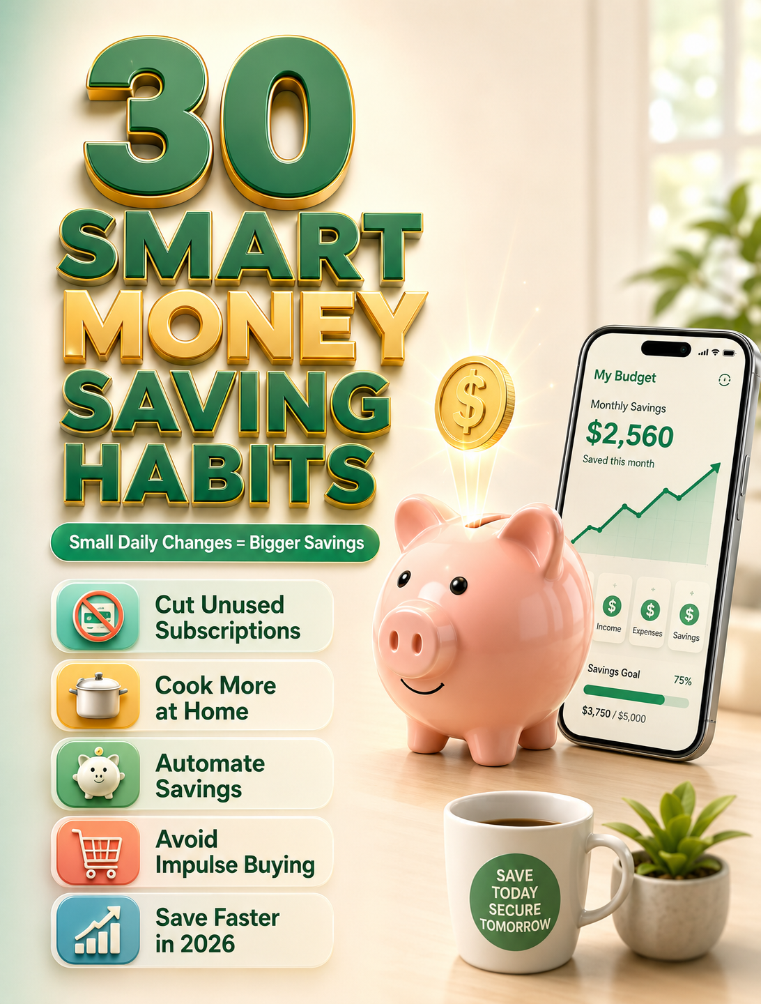 💰 30 Smart Money-Saving Habits That Can Help You Build Wealth Faster in 2026 ✨🏡