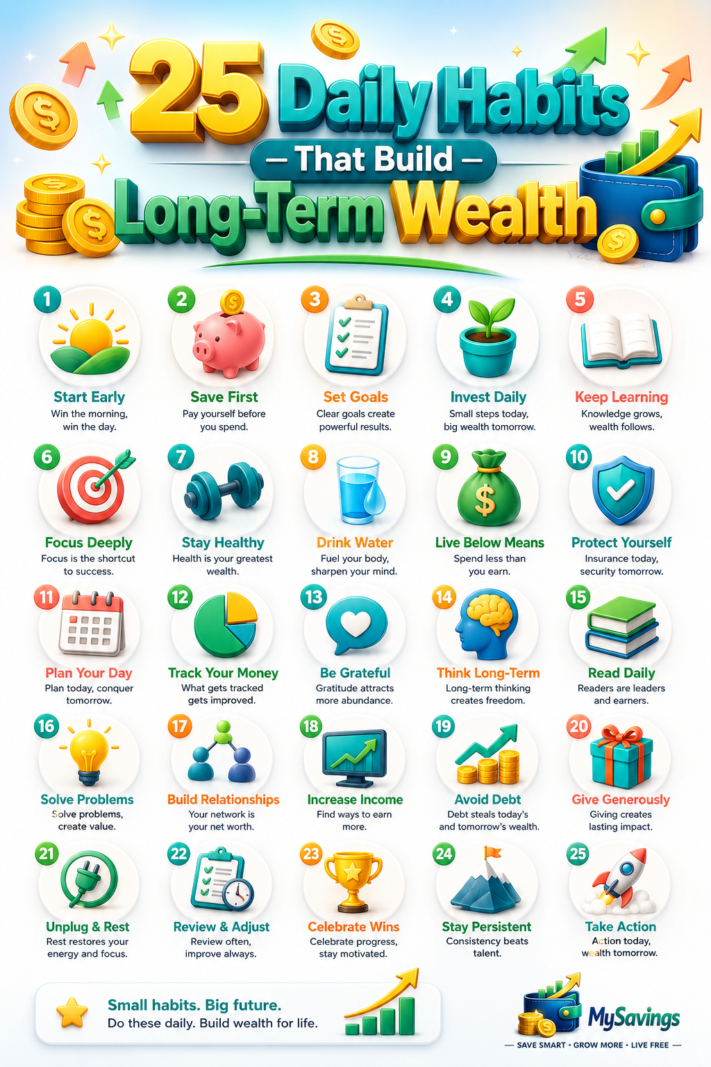 🚀 25 Daily Habits That Build Long-Term Wealth: Small Changes, Massive Results! 💰 Transform Your Finances One Day at a Time