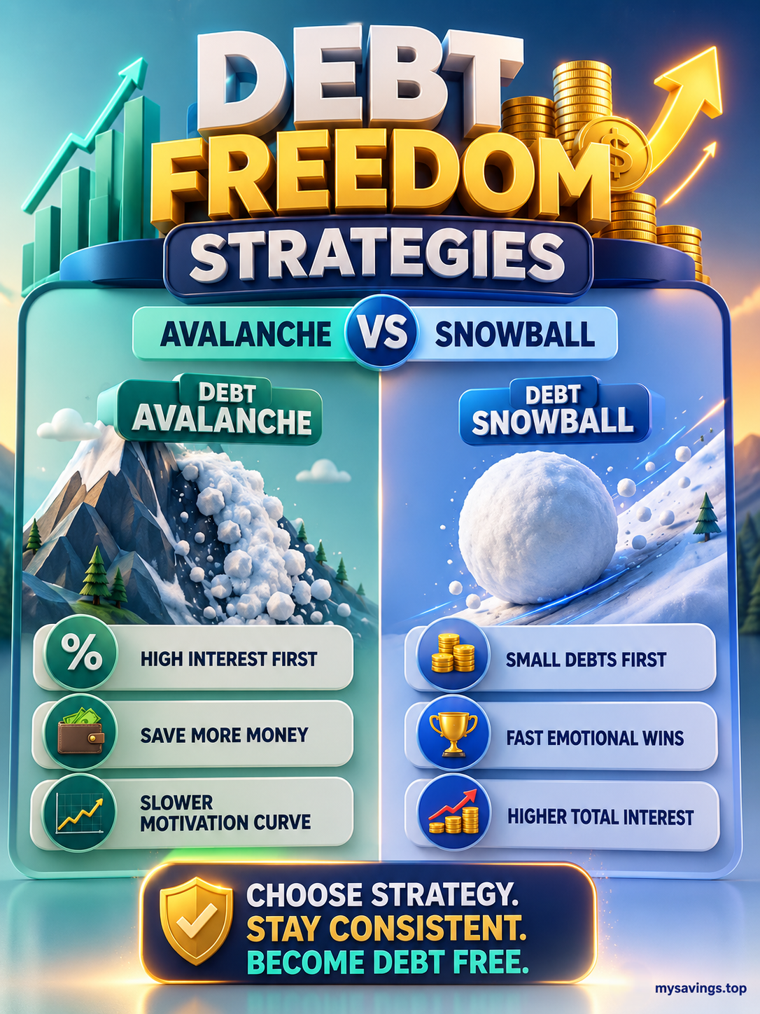 💰 Debt Freedom Strategy Guide: Avalanche vs Snowball Methods to Eliminate Debt Faster 🚀