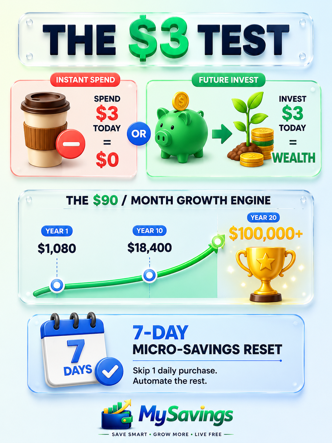 💡 The $3 Test: How Daily Micro-Savings Build Real Wealth 📈